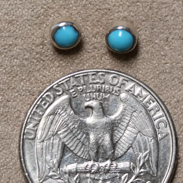 Turquoise Round Post Earrings