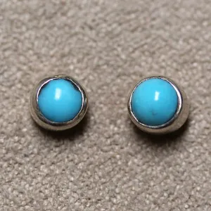 Turquoise Round Post Earrings