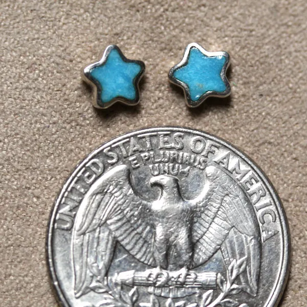 Turquoise Star Post Earrings