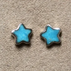 Turquoise Star Post Earrings