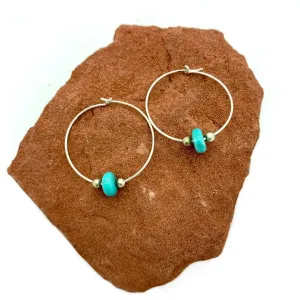 Turquoise Stone Hoops