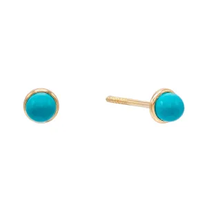 Turquoise Stud Earring 14K