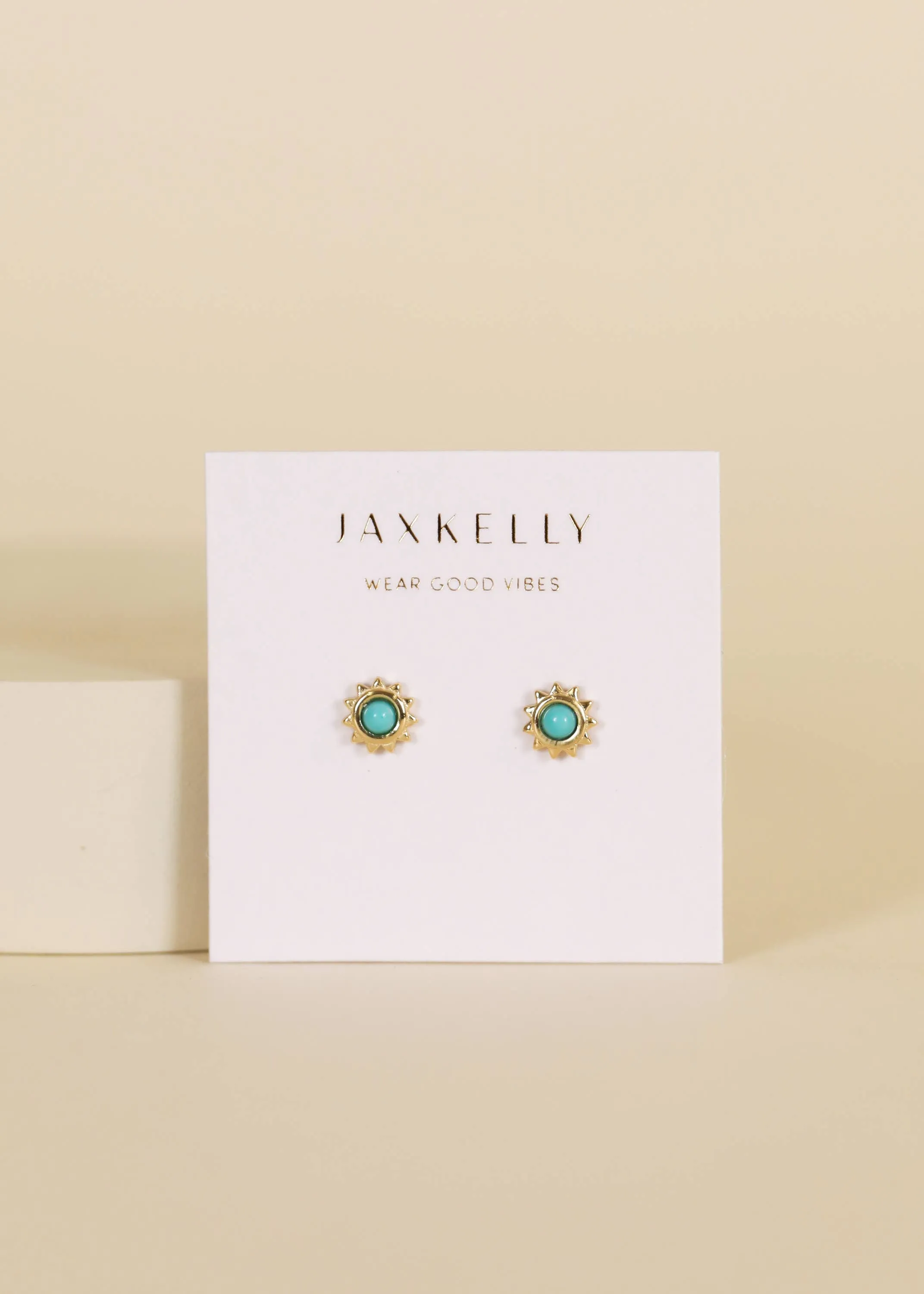 Turquoise Sun Stud Earrings