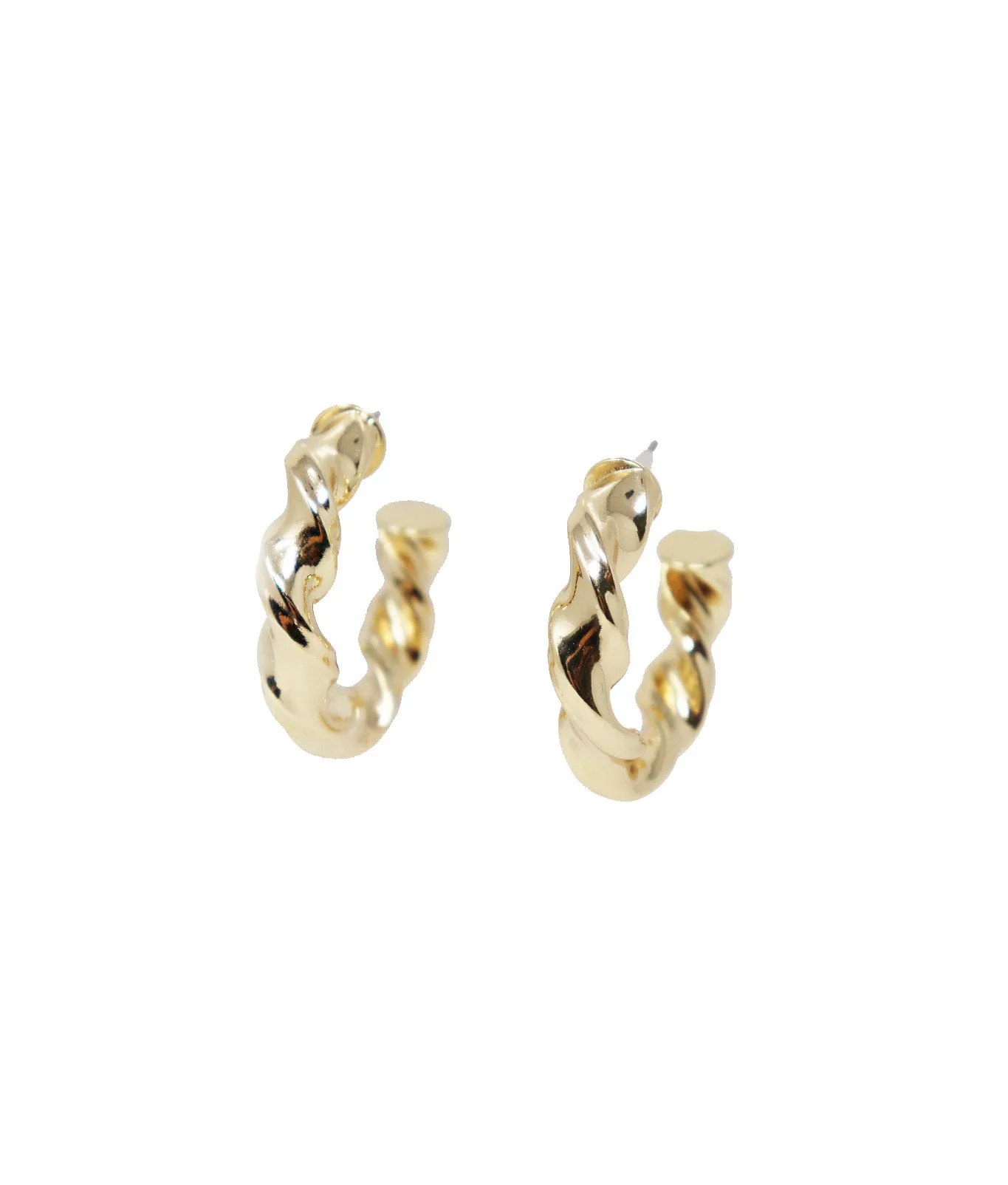 Twisted Gold Hoop Earrings