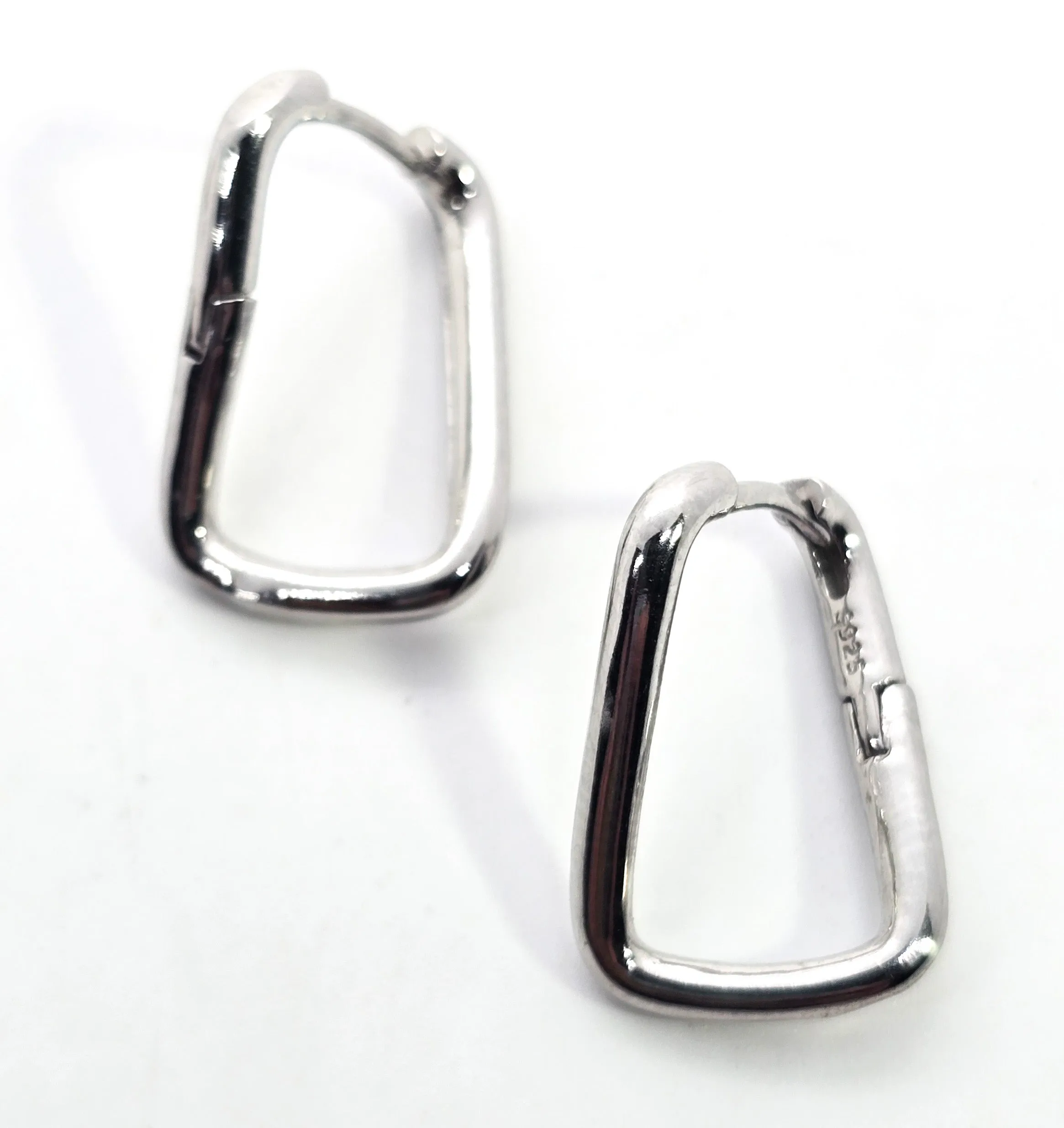 Twisted hoop hinged sterling silver minimalist earrings