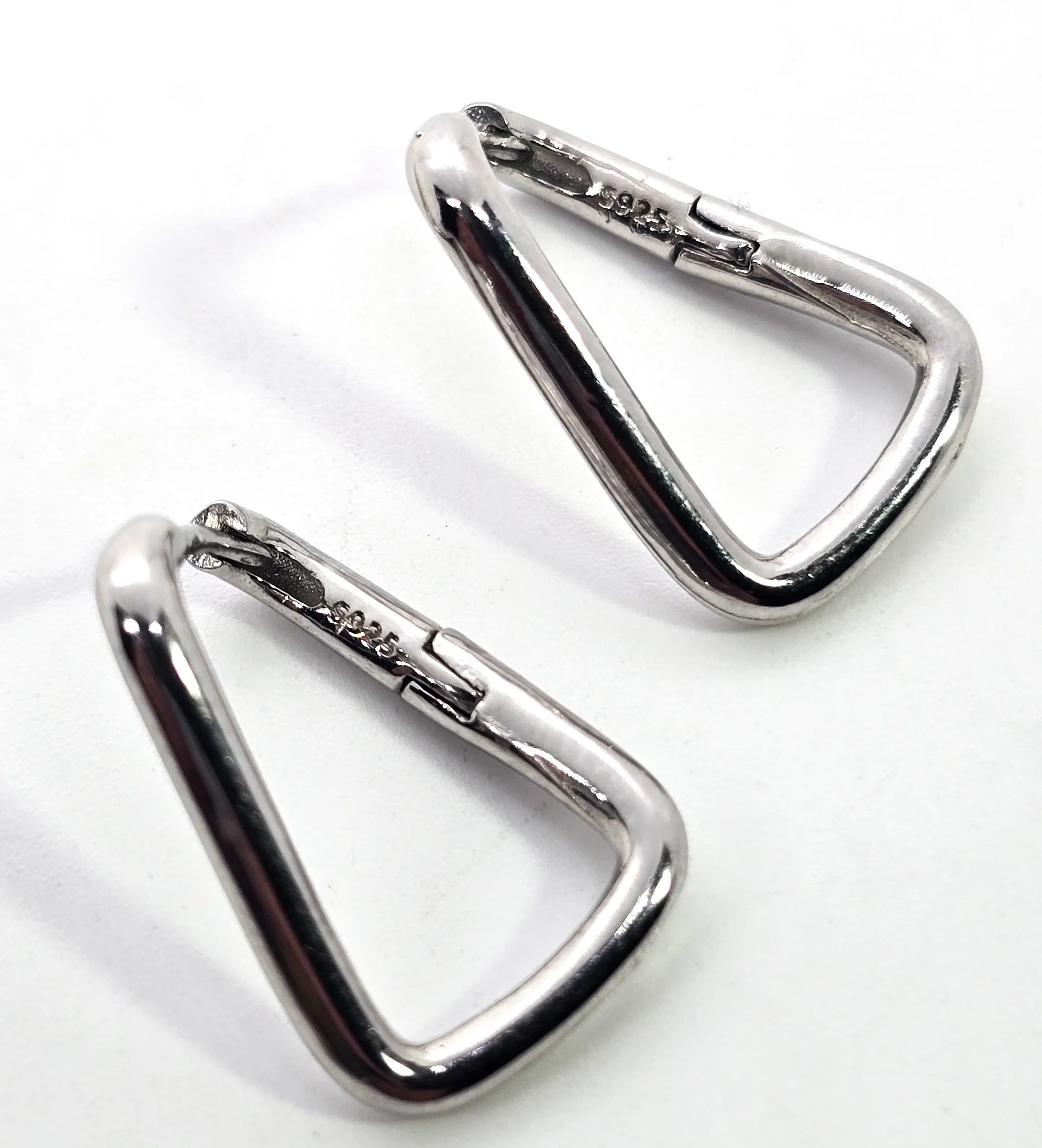 Twisted hoop hinged sterling silver minimalist earrings