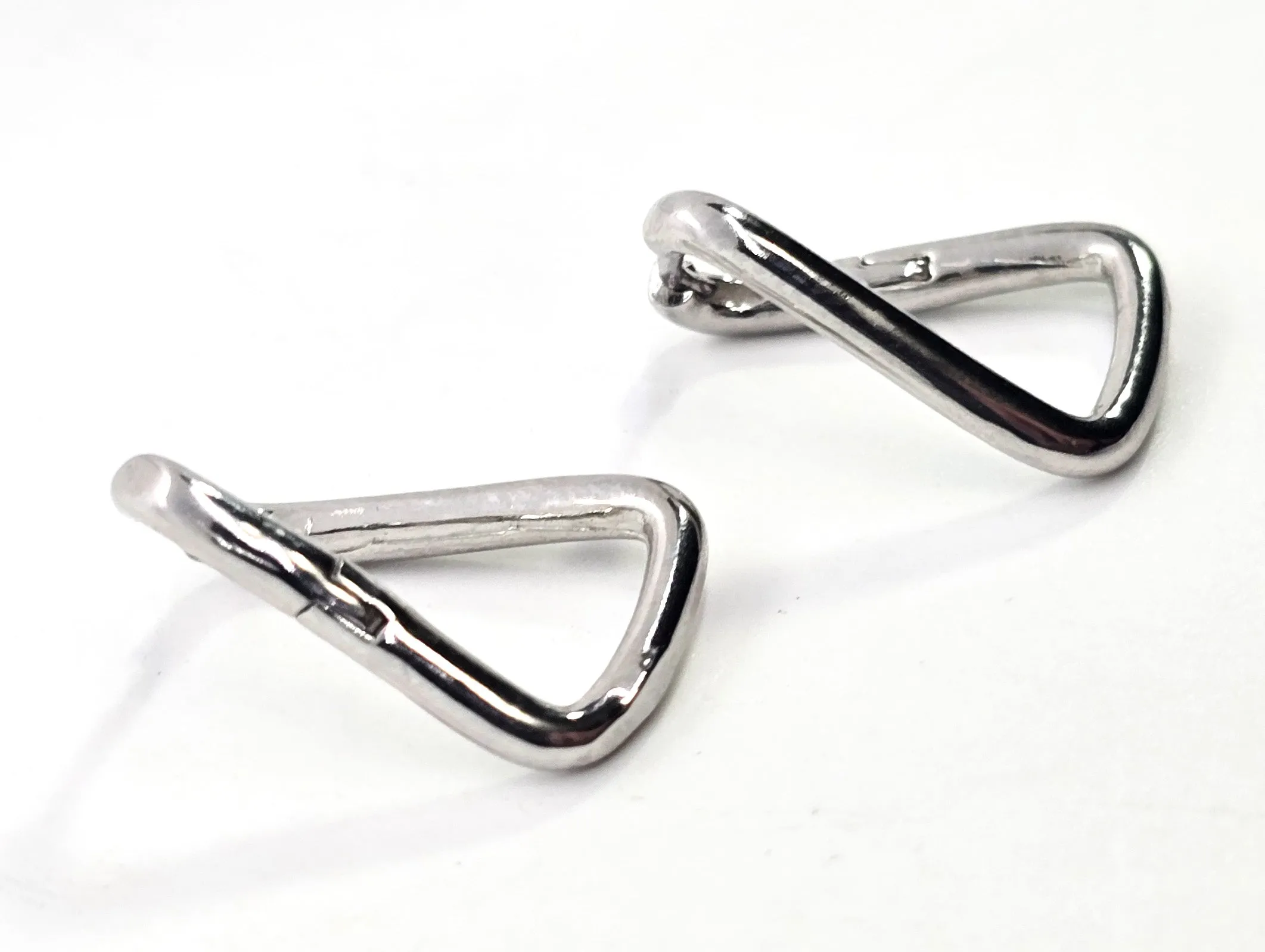 Twisted hoop hinged sterling silver minimalist earrings