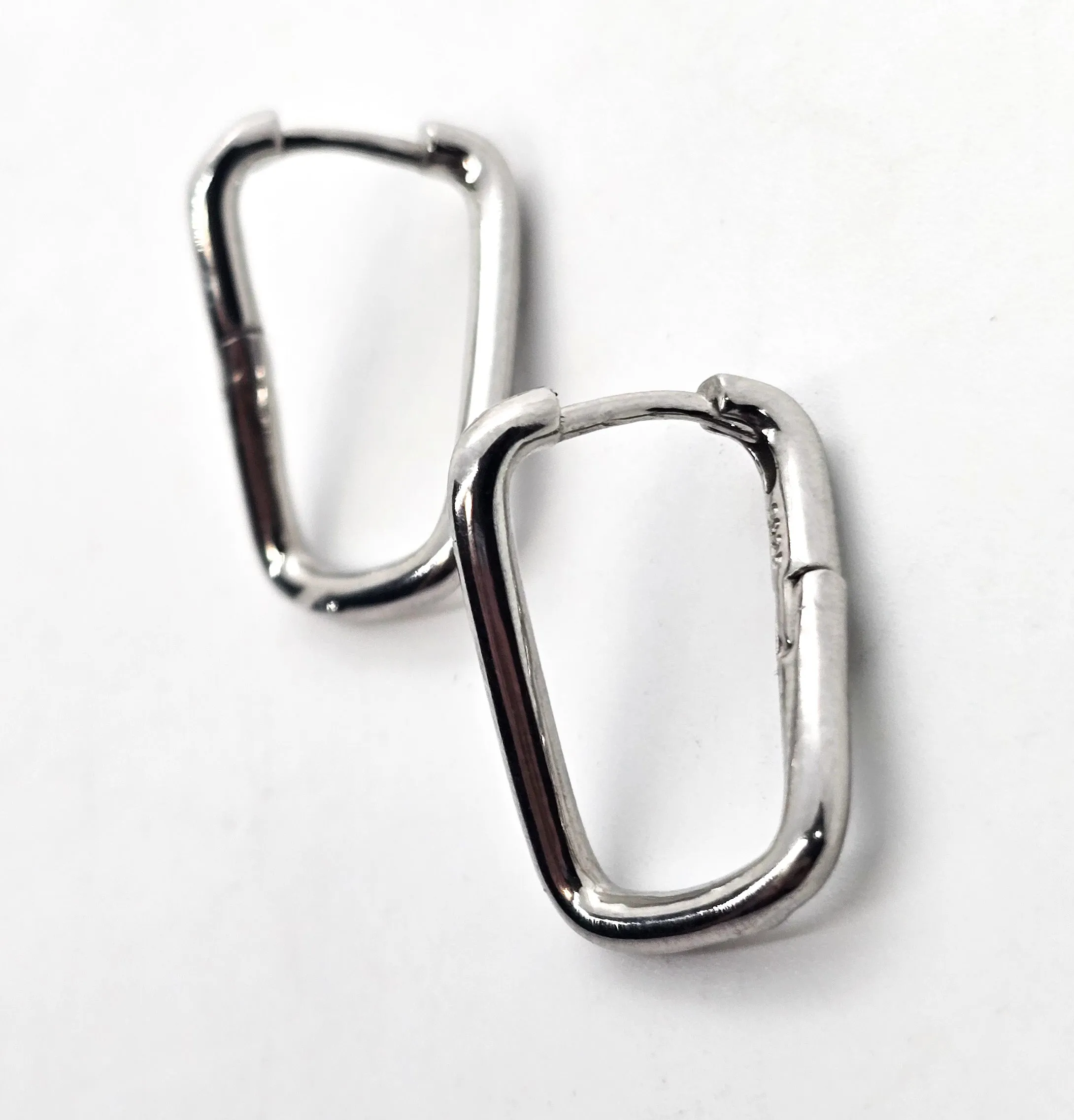 Twisted hoop hinged sterling silver minimalist earrings