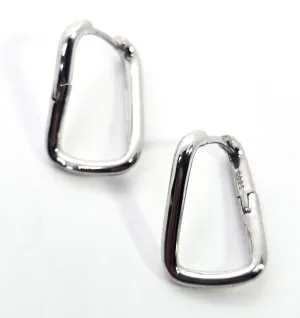 Twisted hoop hinged sterling silver minimalist earrings