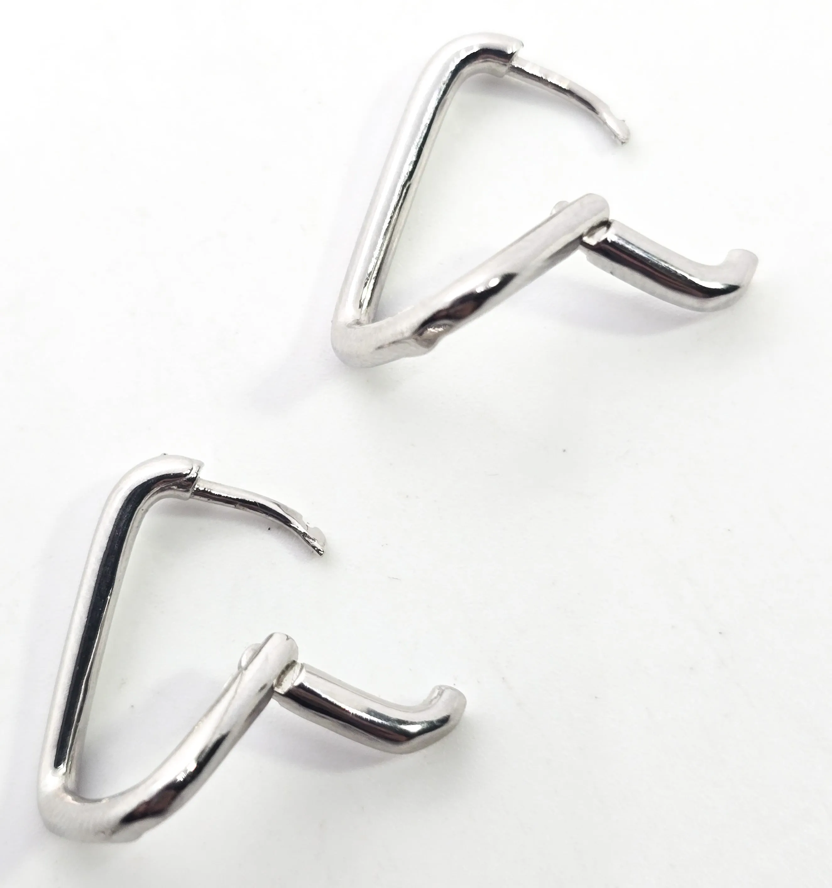 Twisted hoop hinged sterling silver minimalist earrings
