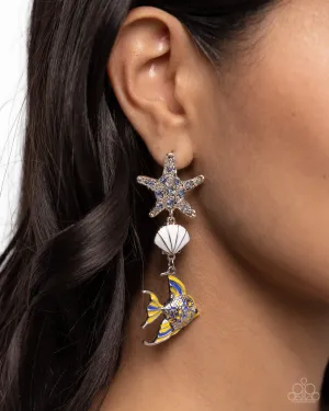 Under the Reef - Multi - Starfish, Seashell, Angel Fish Paparazzi Post Earrings