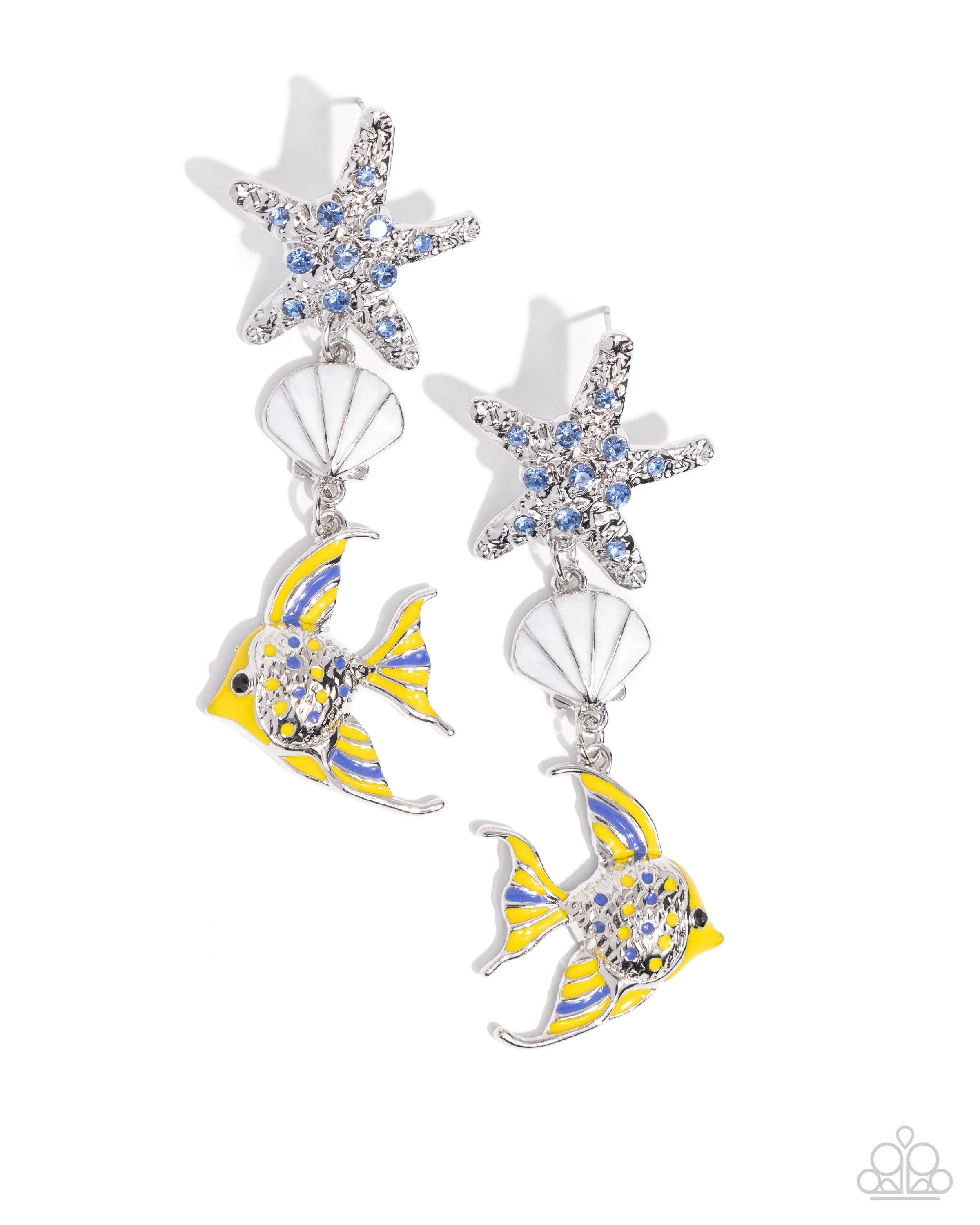 Under the Reef - Multi - Starfish, Seashell, Angel Fish Paparazzi Post Earrings