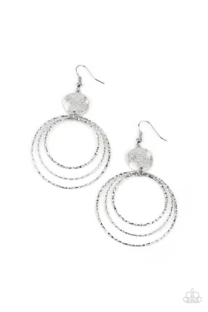 Universal Rehearsal Silver Paparazzi Earrings