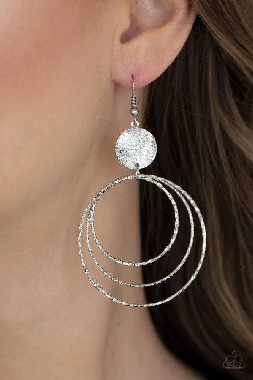 Universal Rehearsal Silver Paparazzi Earrings