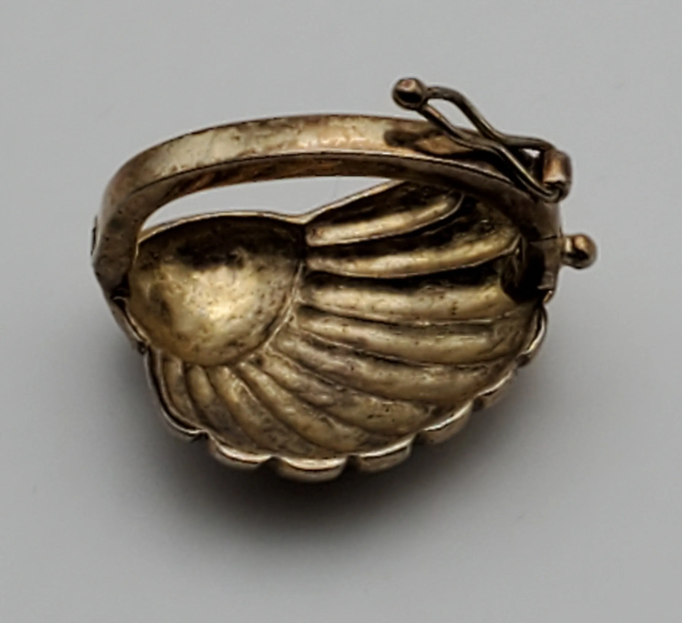 UNMATCHED Sterling Silver Gold Tone Seashell Hinged Earring