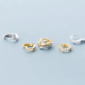 V Shape Baby Hoop Earring-SH027