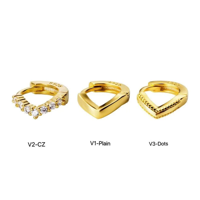 V Shape Baby Hoop Earring-SH027