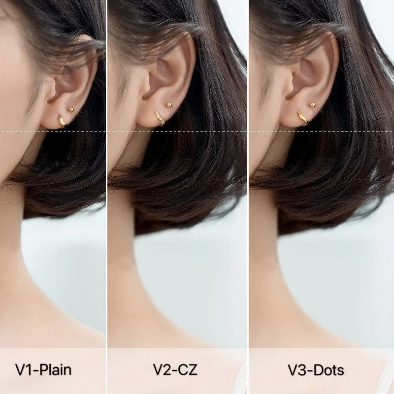 V Shape Baby Hoop Earring-SH027