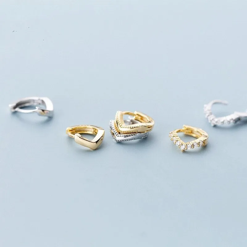 V Shape Baby Hoop Earring-SH027