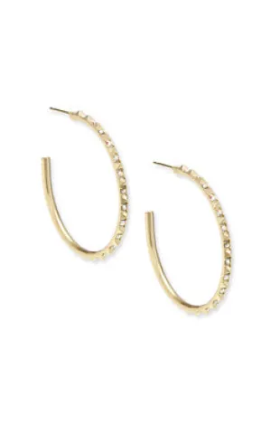 Veronica Hoop Earrings Gold Iridescent Crystal