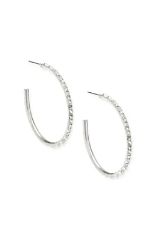 Veronica Hoop Earrings Rhodium Iridescent Crystal