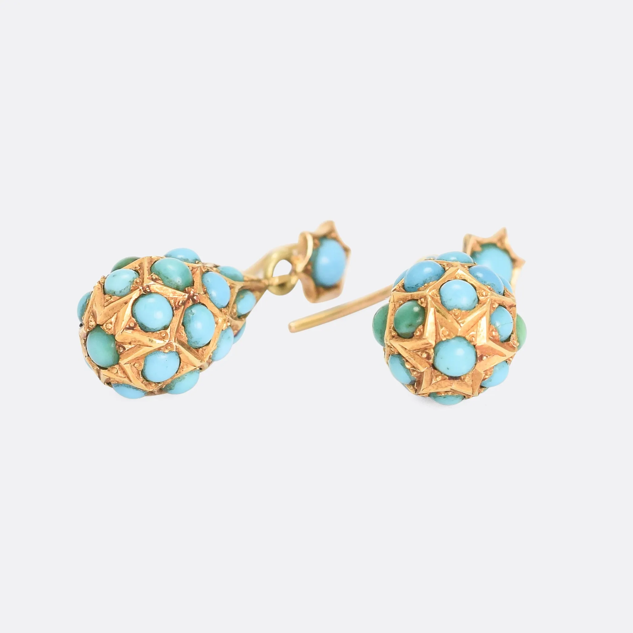 Victorian Turquoise Pear Drop Earrings