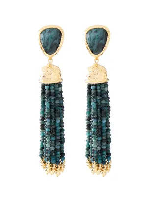 Vintage Exaggerated Bead Tassel Earrings