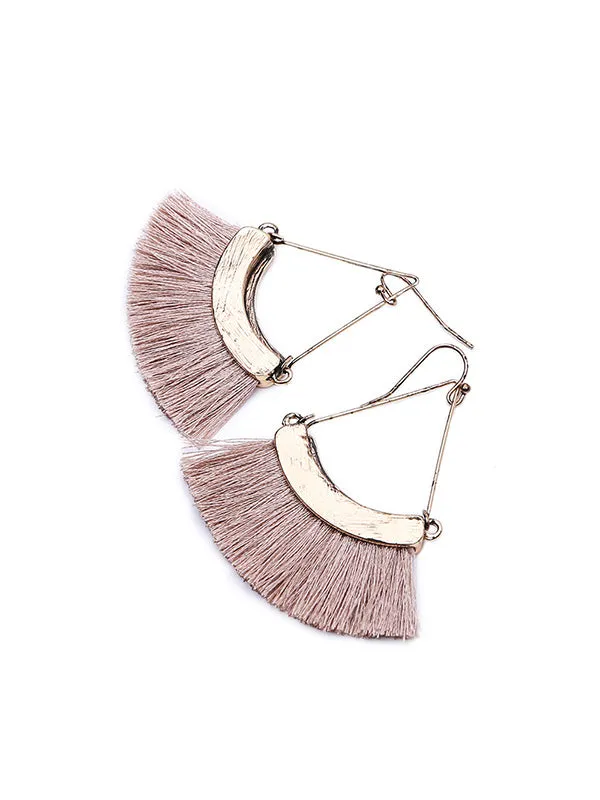 Vintage Fan-shaped Tassel Earrings