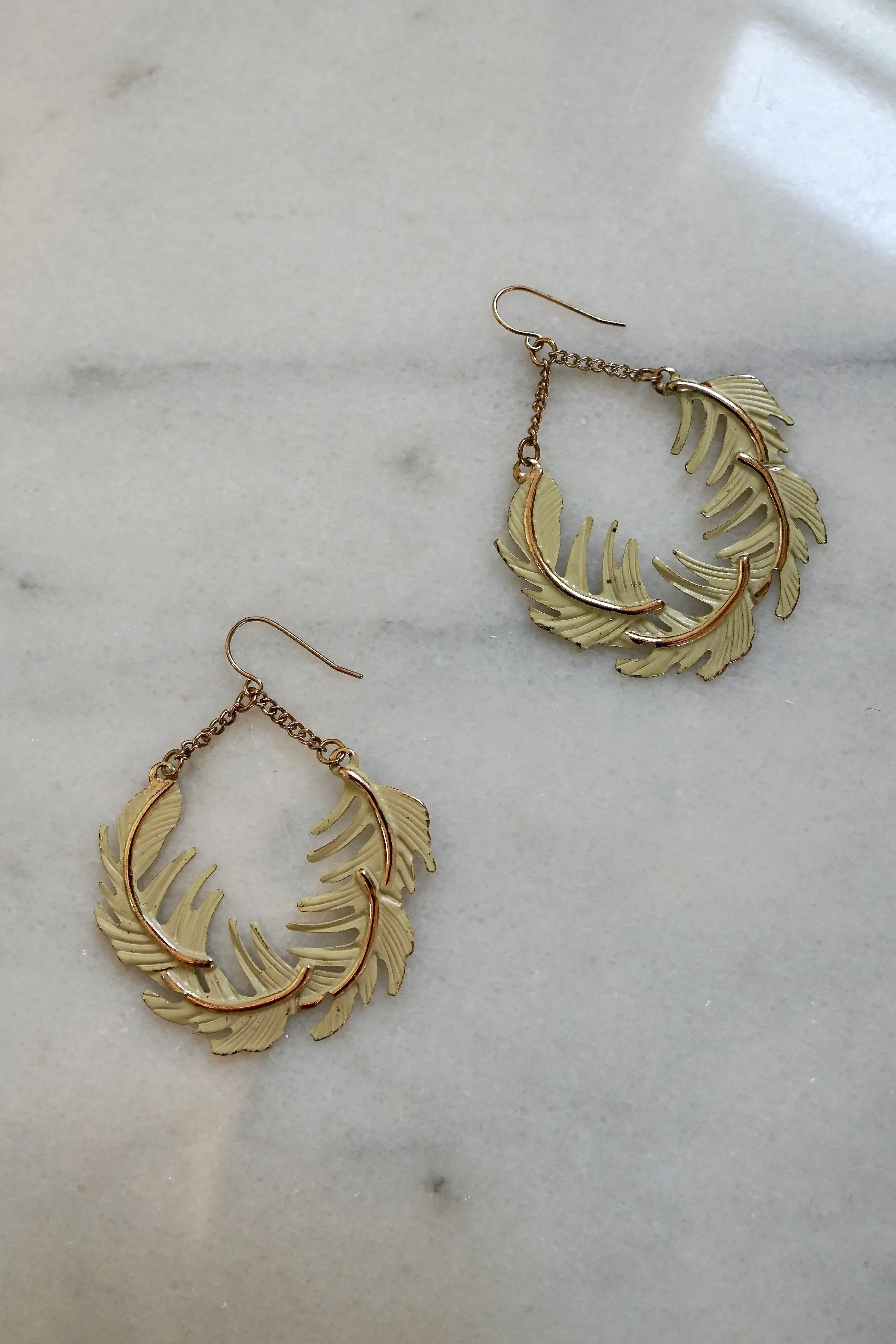 Vintage Floating Feather Earrings