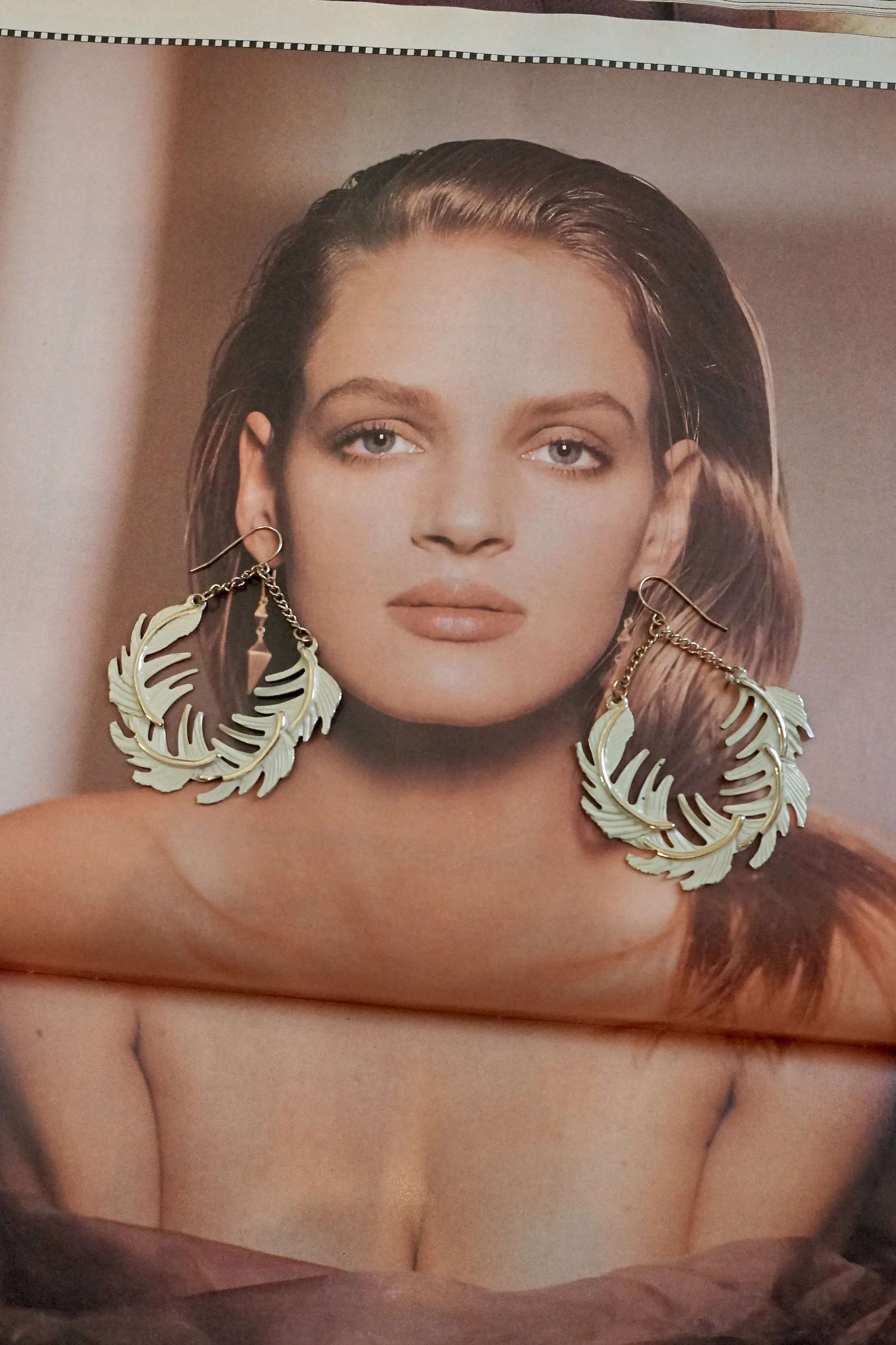 Vintage Floating Feather Earrings