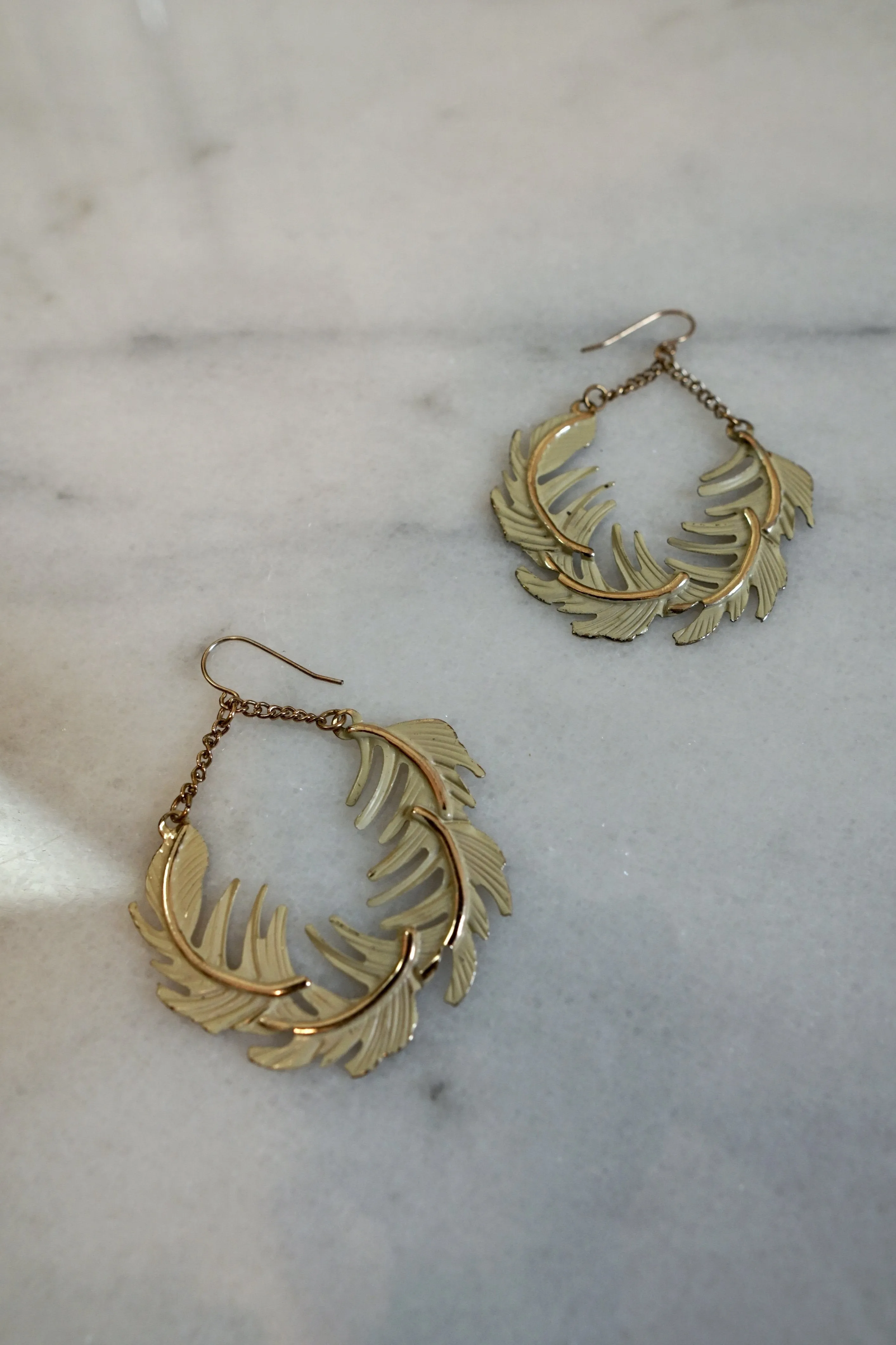 Vintage Floating Feather Earrings