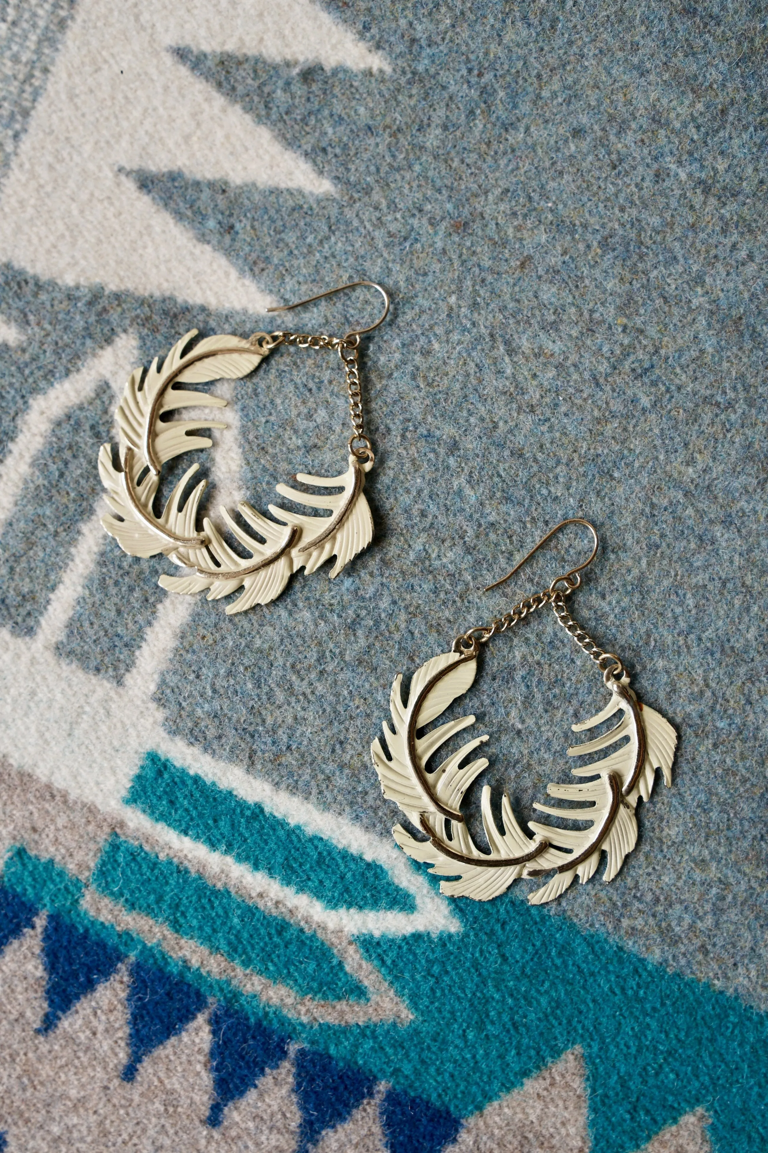 Vintage Floating Feather Earrings