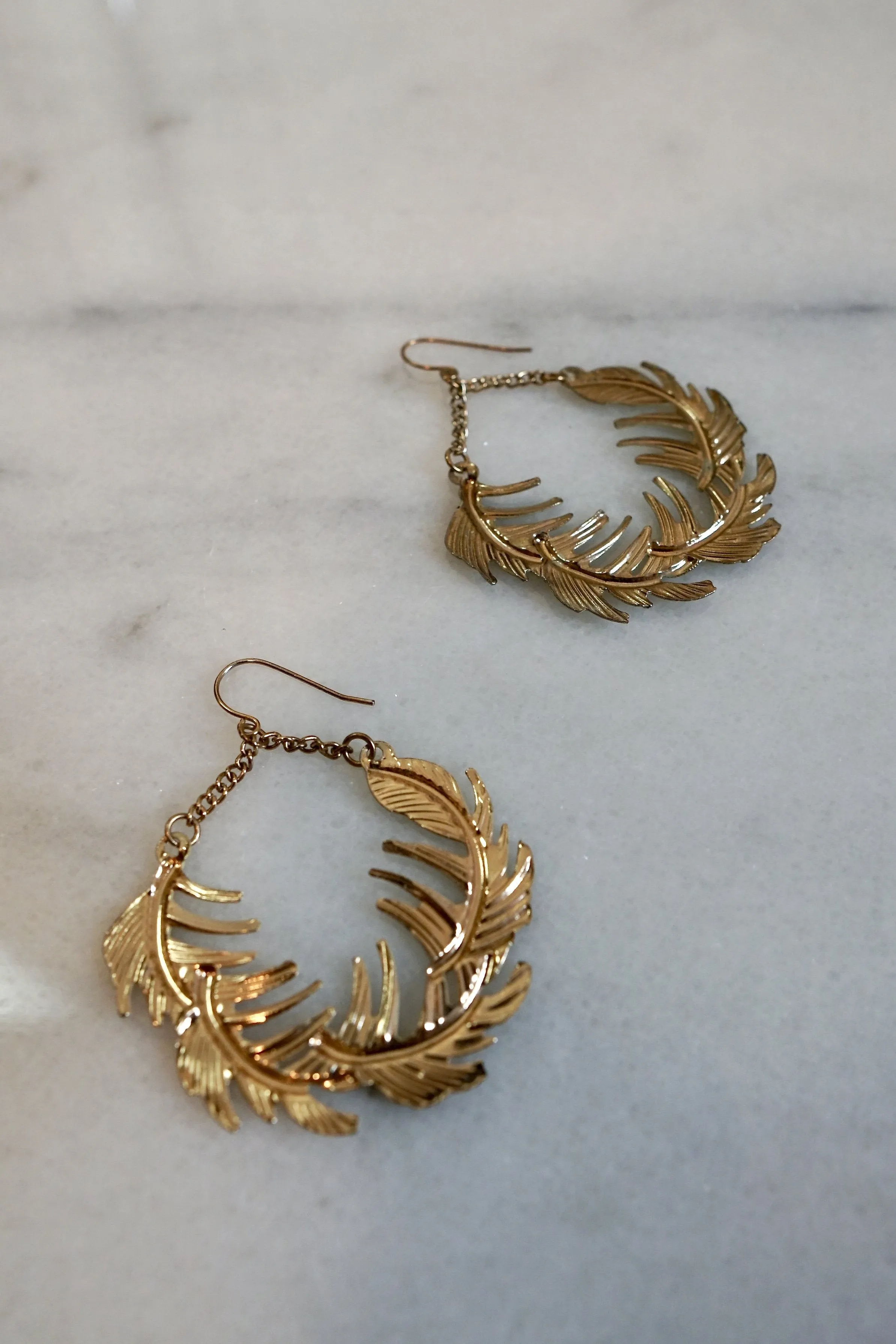 Vintage Floating Feather Earrings