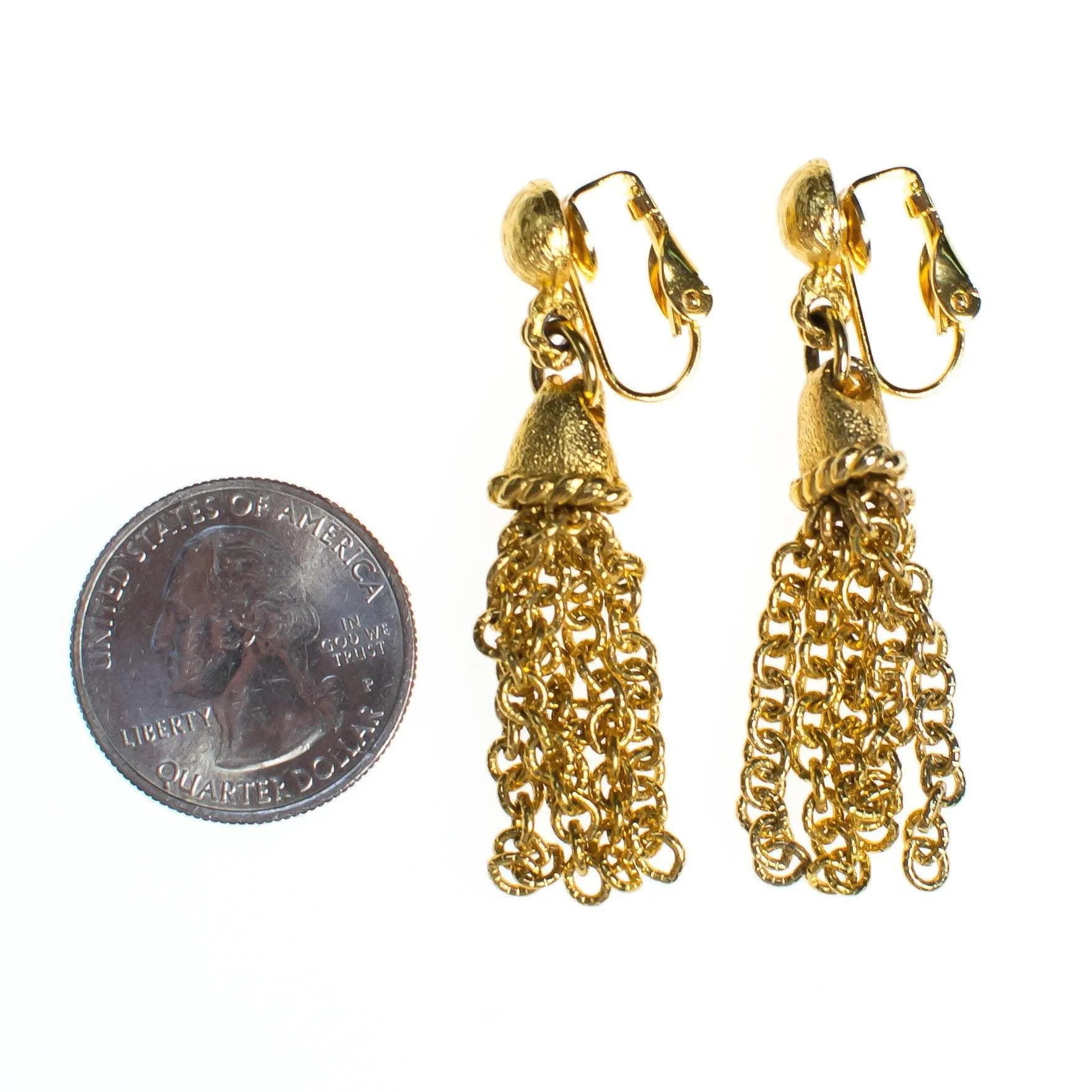 Vintage Gold Tassel Earrings