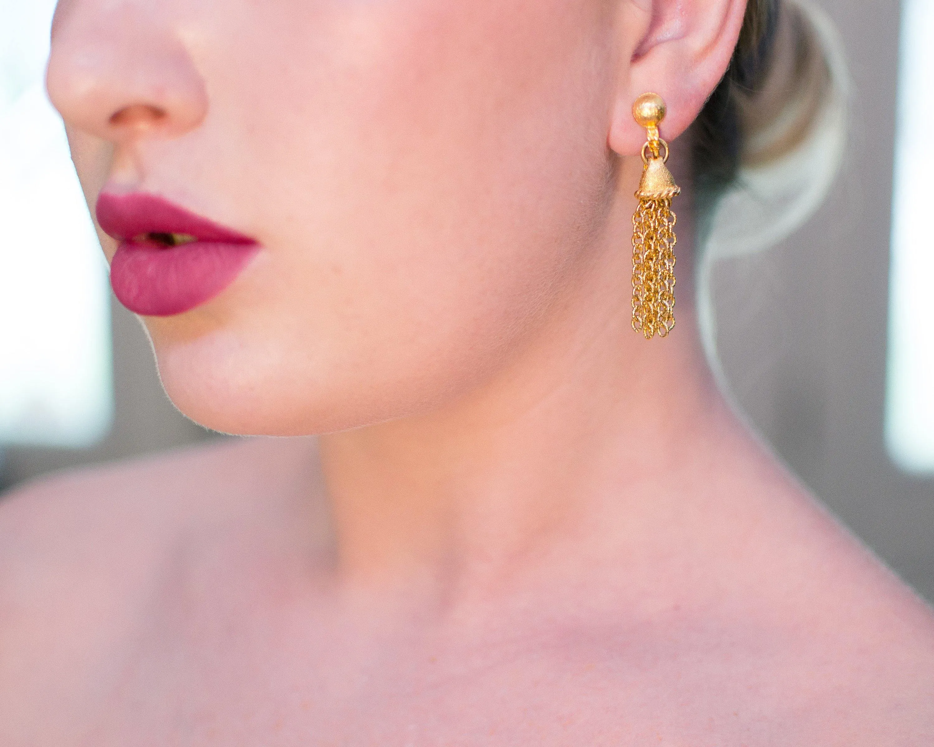 Vintage Gold Tassel Earrings