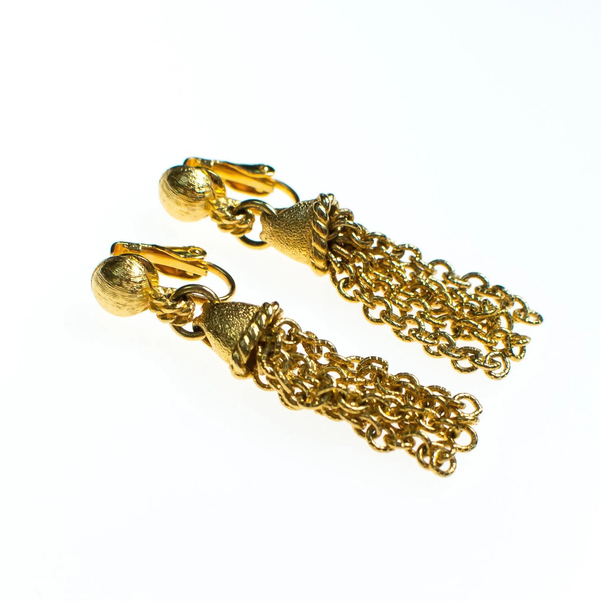 Vintage Gold Tassel Earrings