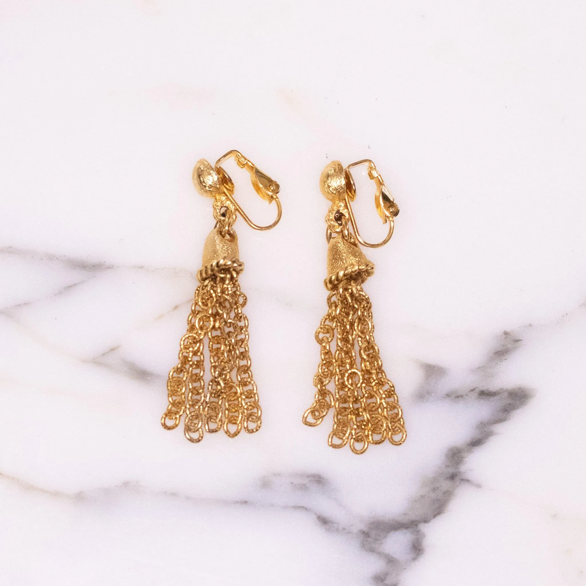Vintage Gold Tassel Earrings
