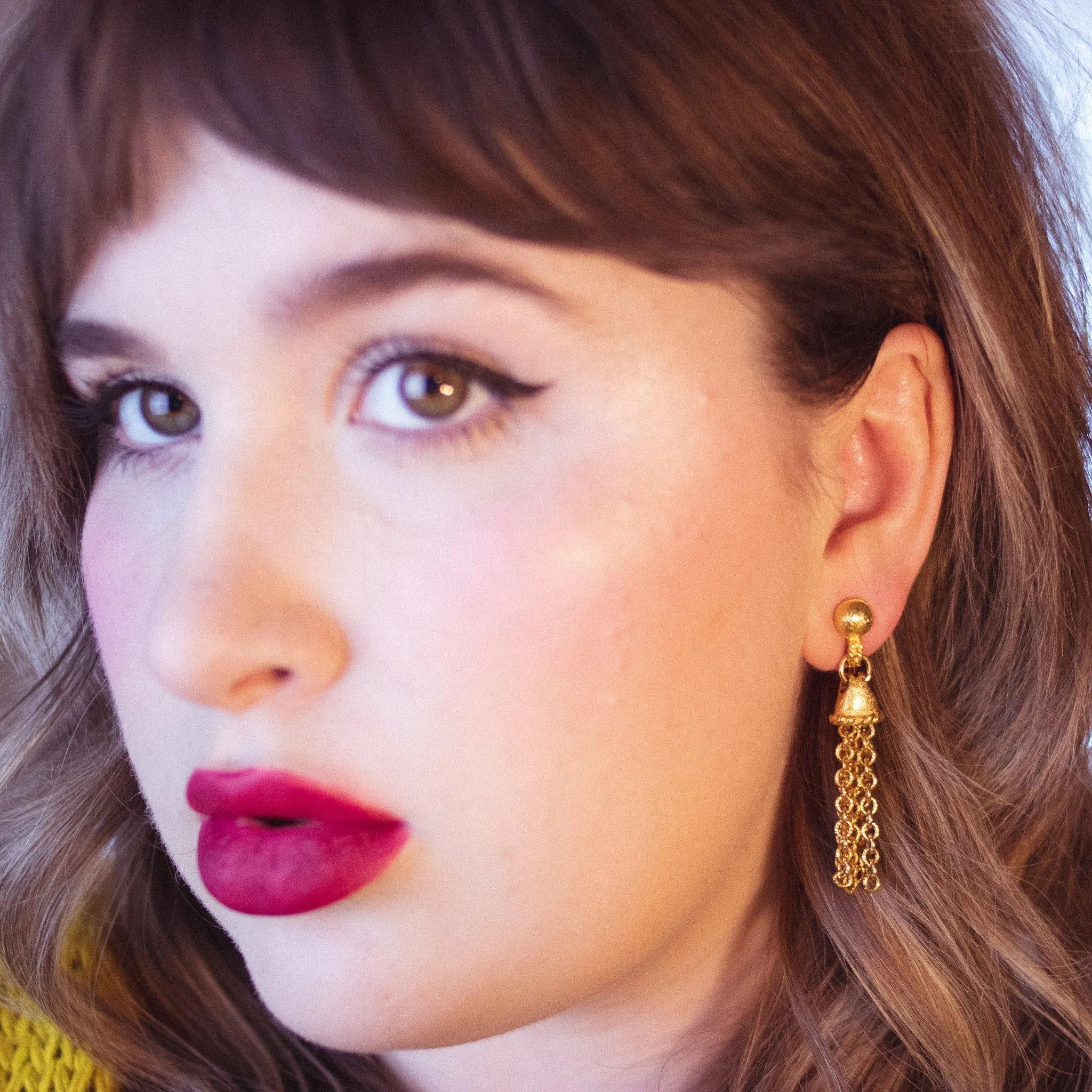 Vintage Gold Tassel Earrings