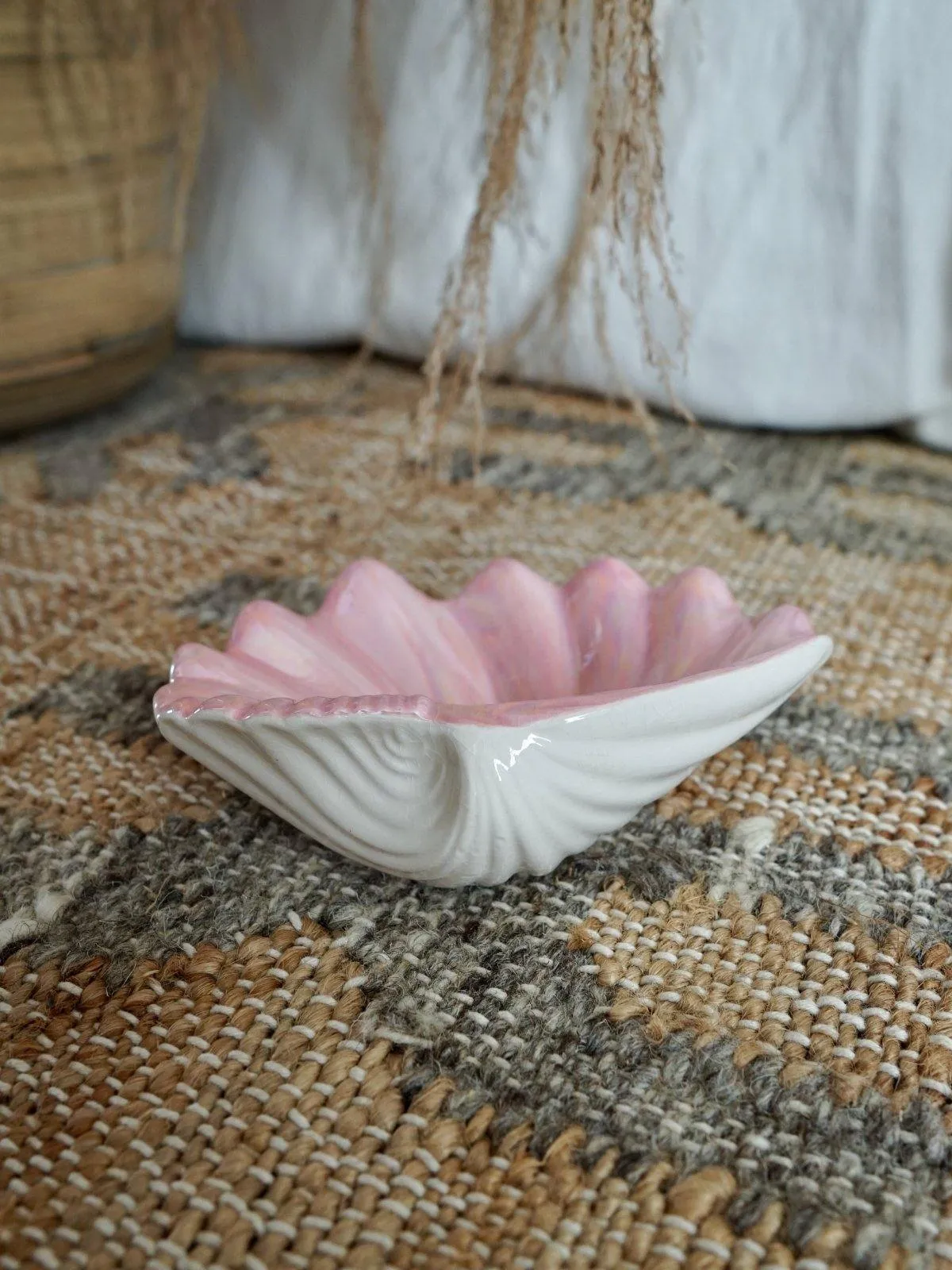 Vintage Pink Shell Trinket Holder