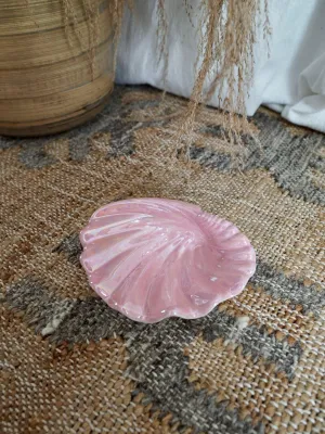 Vintage Pink Shell Trinket Holder