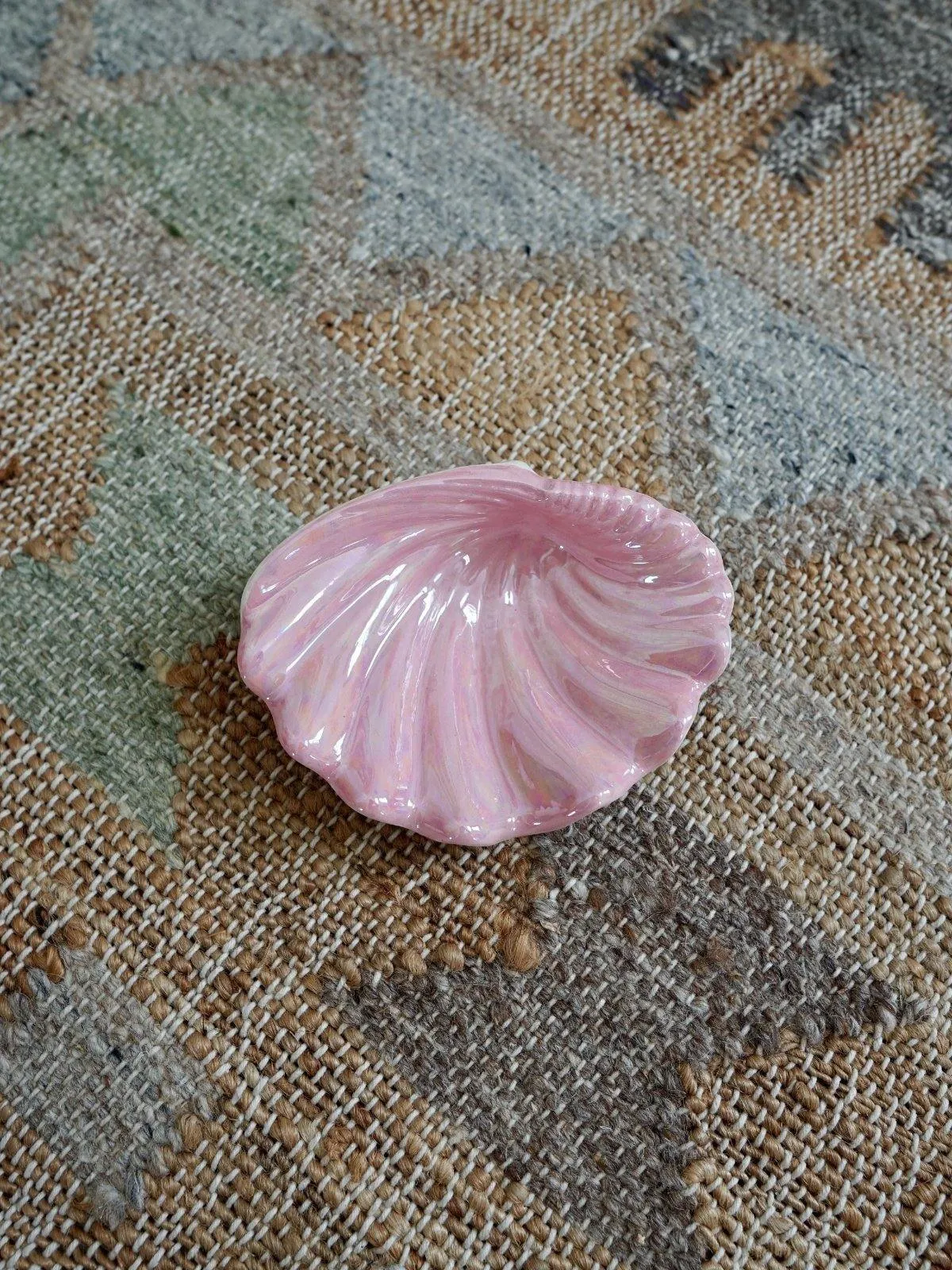 Vintage Pink Shell Trinket Holder