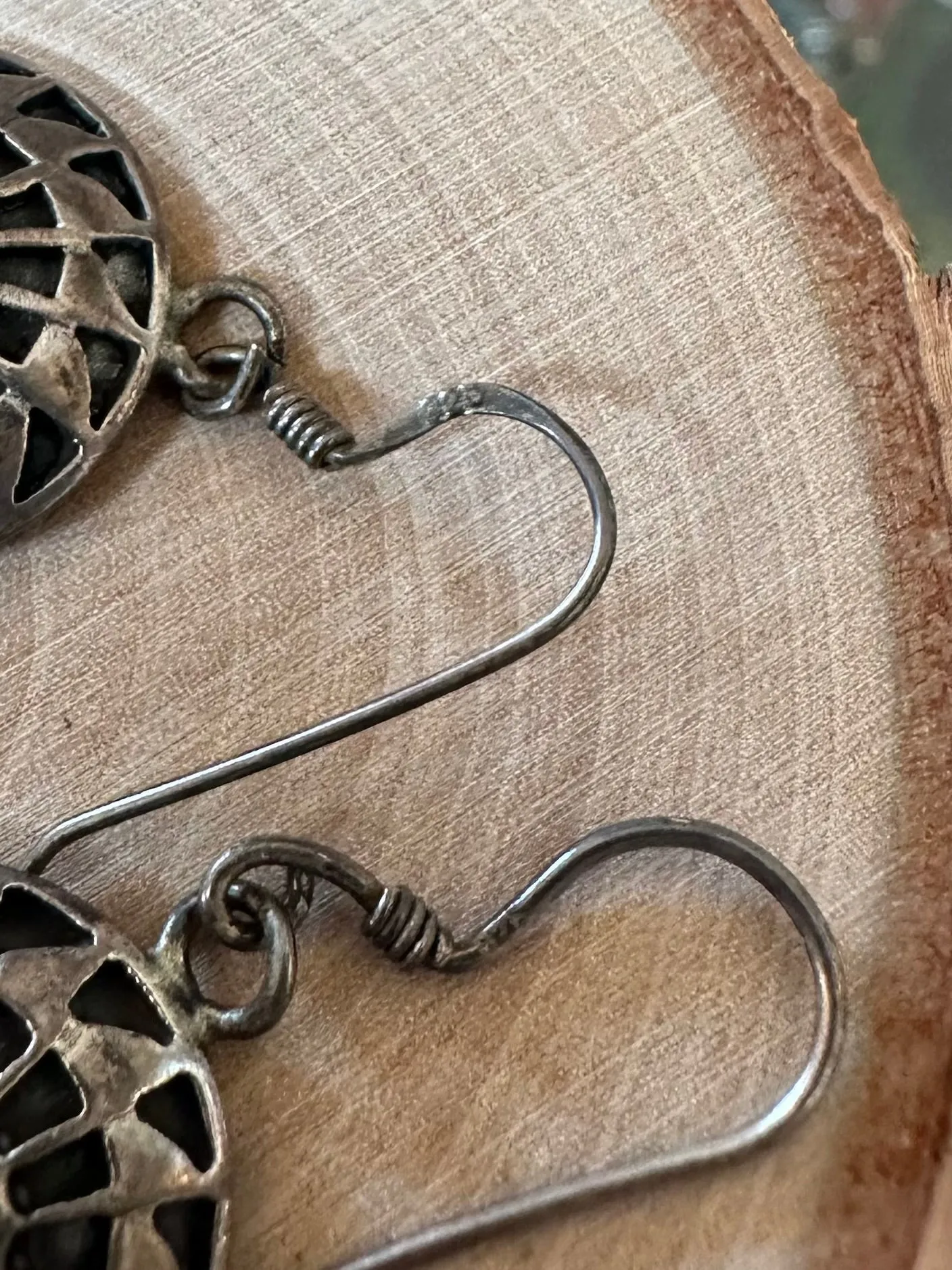 Vintage Southwestern Native American Style Feather Sterling Silver 925 Dangle Earrings