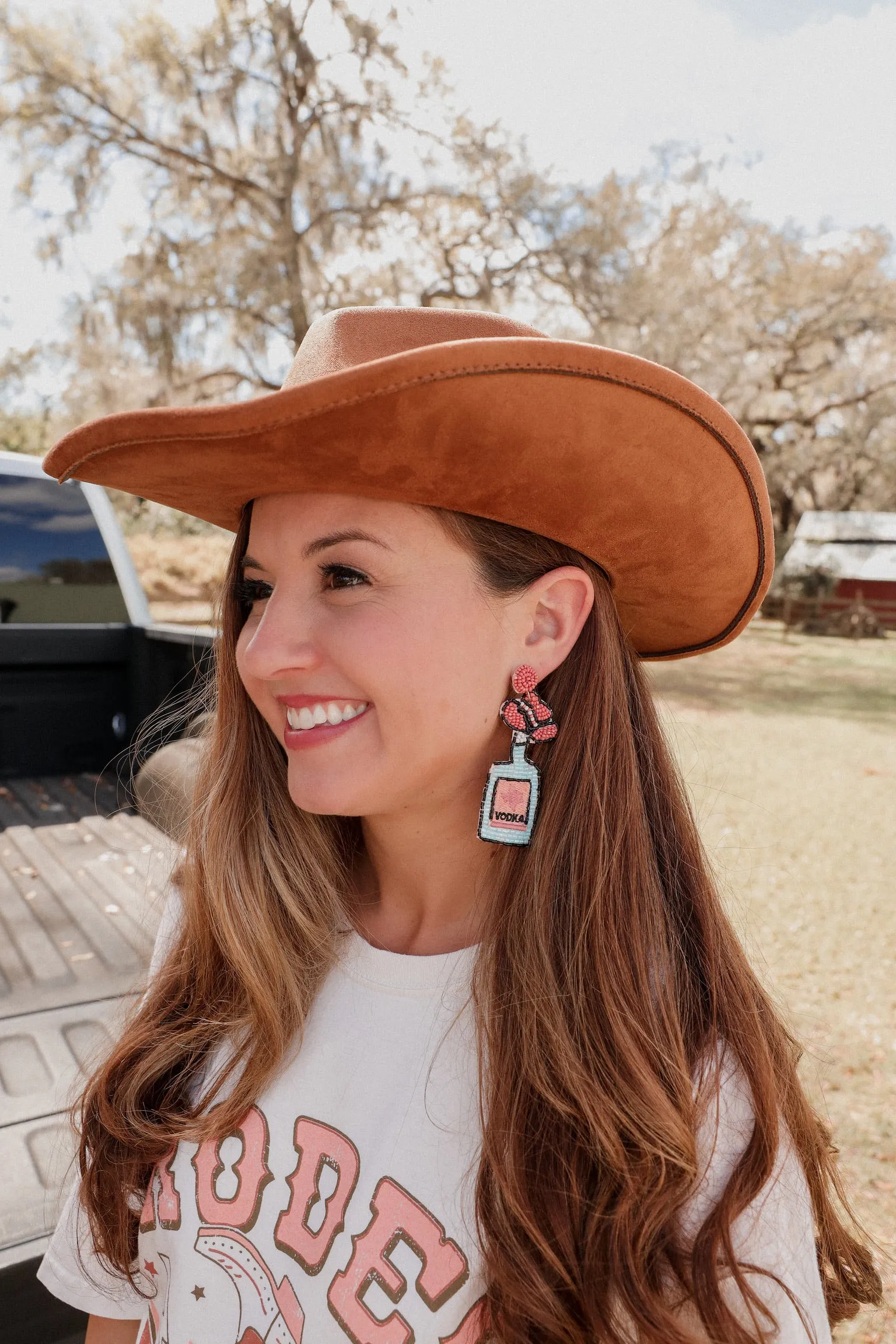 Vodka Bottle Beaded Earrings