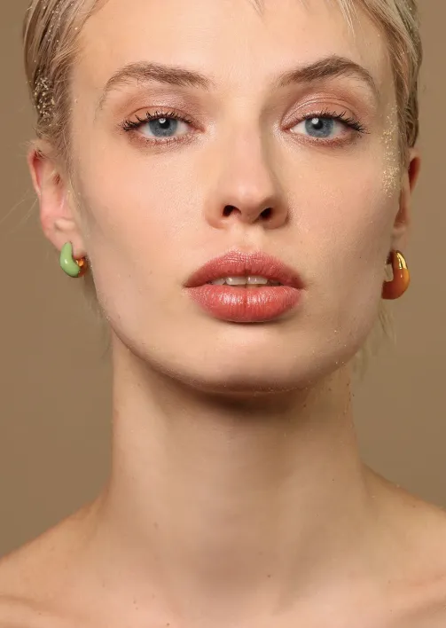 WAVE HOOP EARRINGS WITH ENAMEL