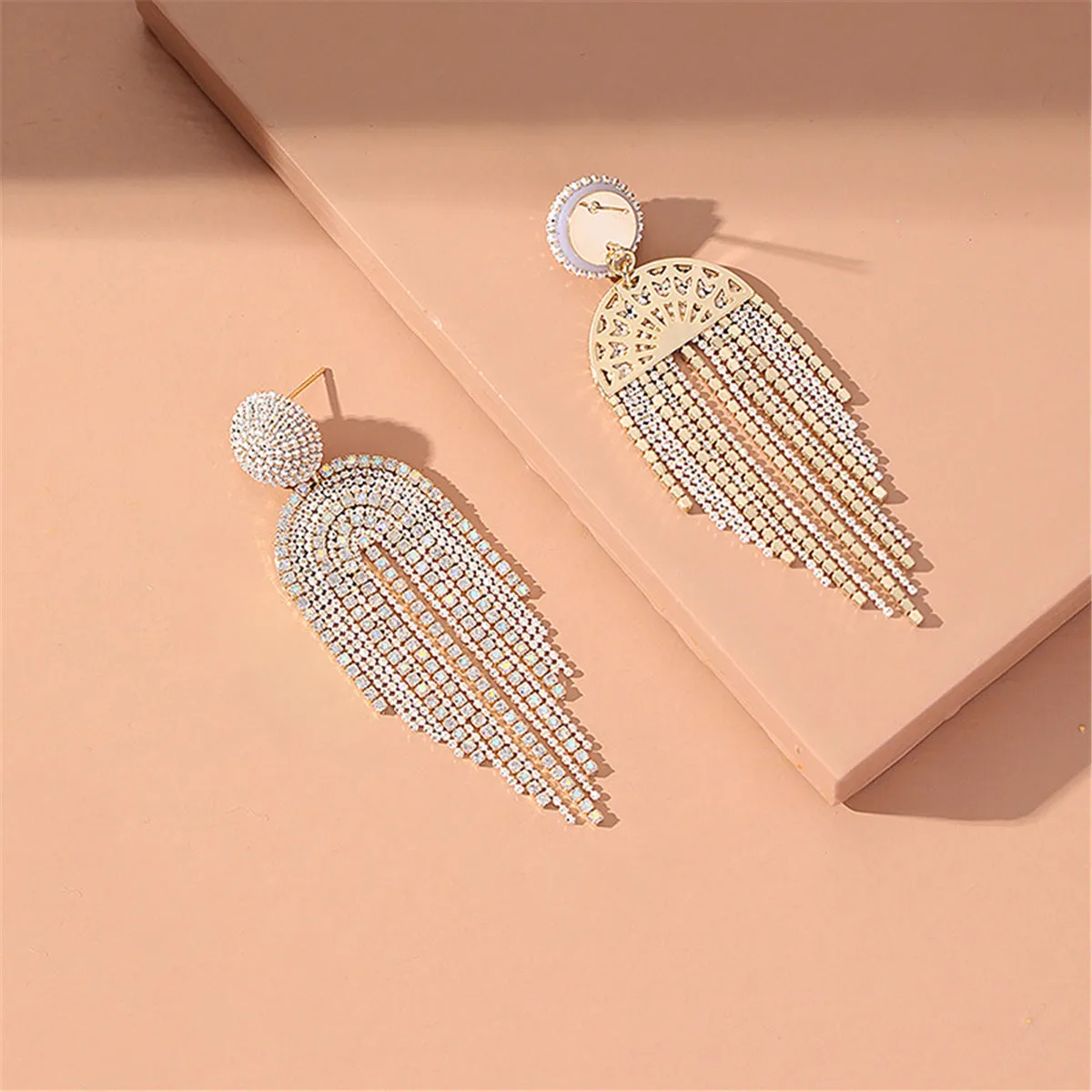 White Acrylic & Cubic Zirconia 18K Gold-Plated Tassel Drop Earrings