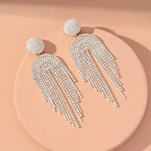 White Acrylic & Cubic Zirconia 18K Gold-Plated Tassel Drop Earrings