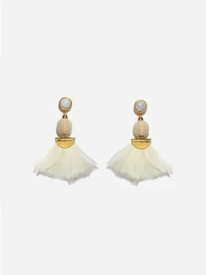 white parrot earrings