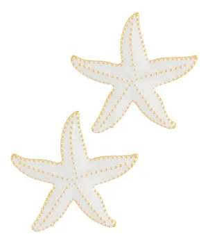 White Starfish Earrings