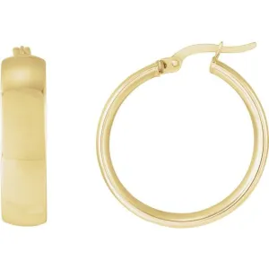 Wide 14K Gold Hoop Earrings