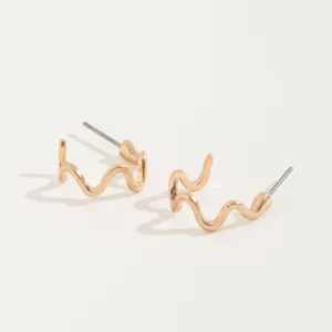 Wiggle Hoop Stud Buds Earrings